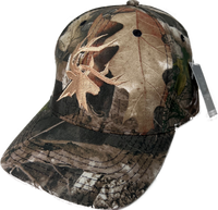Camo Cap with embroidered deer head.