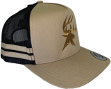 Striped Trucker cap Deer logo / Aussie flag snap back.